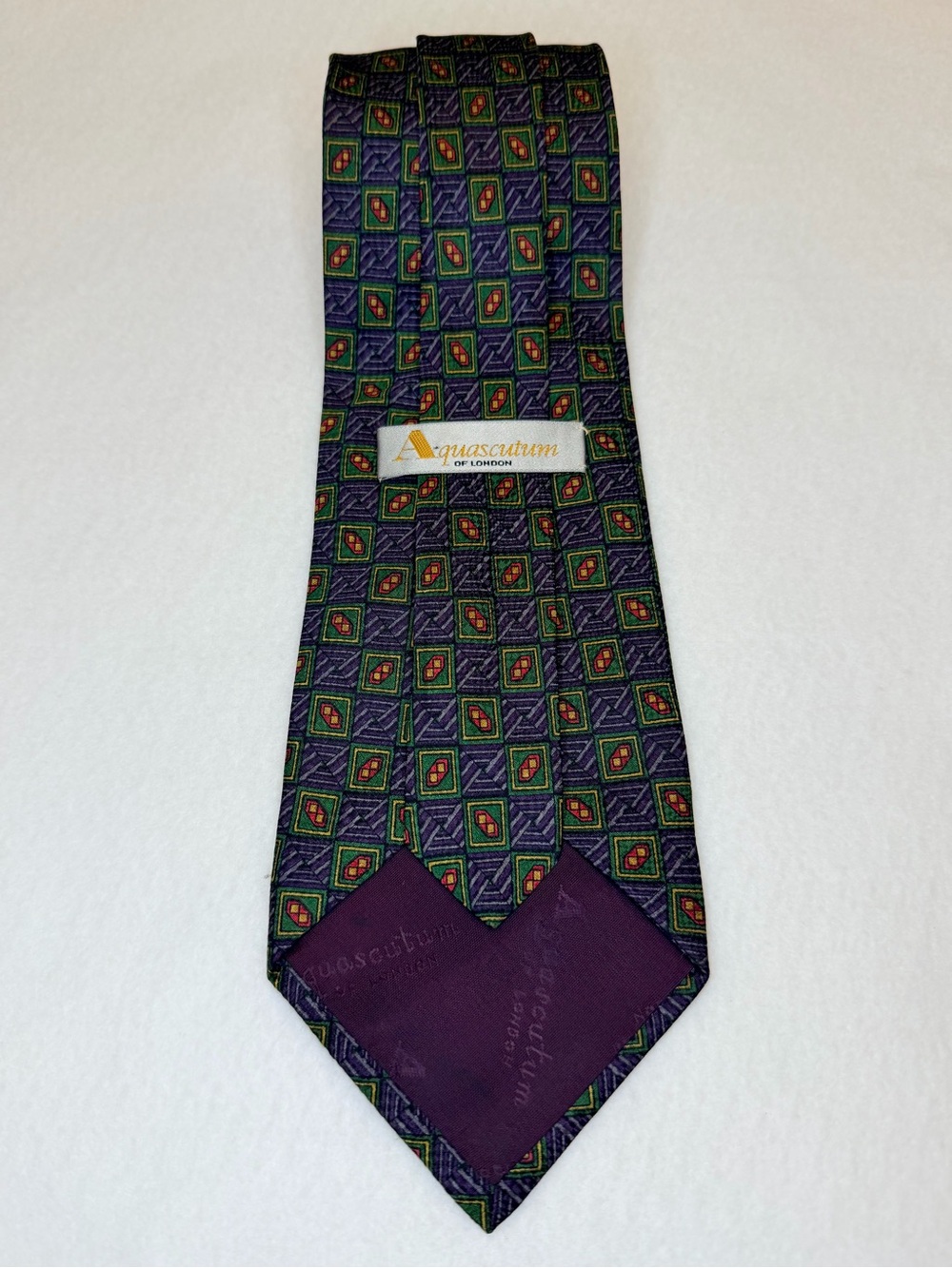 Vintage 1990s Aquascutum of London Silk Tie Handmade USA